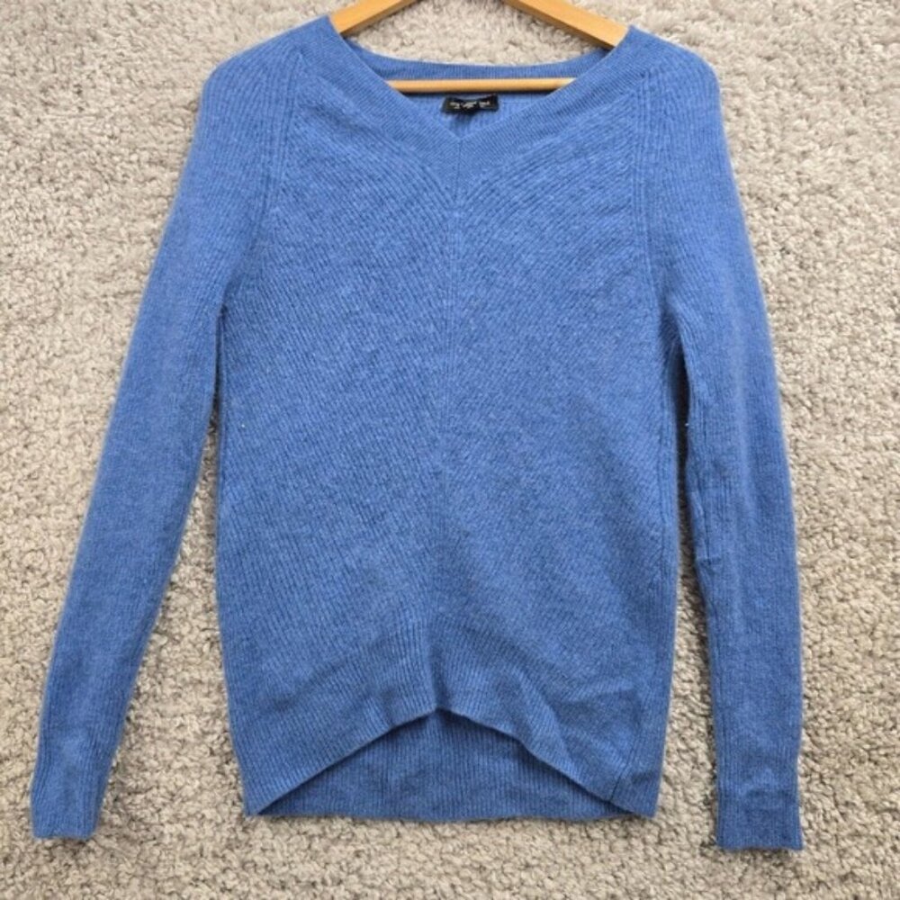 Saks Fifth Avenue Cashmere Sweater Womens Large Fits S Blue Long